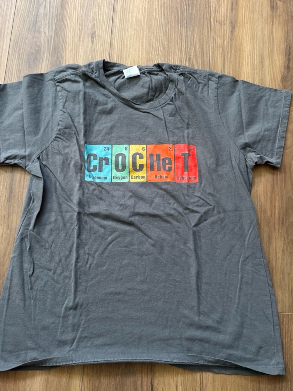 Women’s Gray 'Crochet' Graphic Tee - Multicolor Print